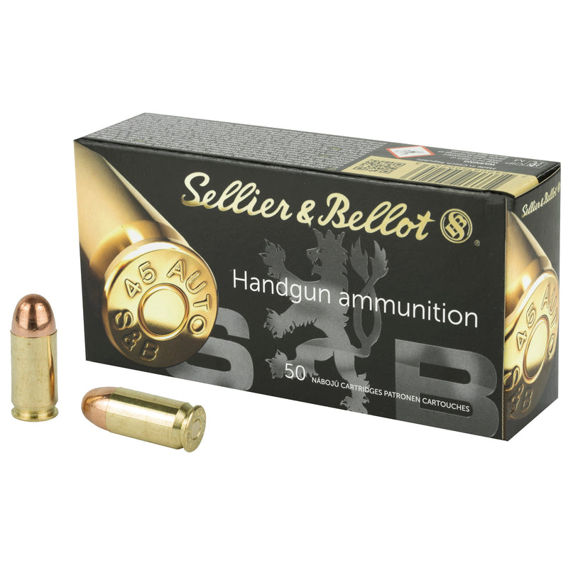 Load image into Gallery viewer, S&amp;B 45ACP 230GR FMJ 50/1000 - SB45A - Marksmans Corner
