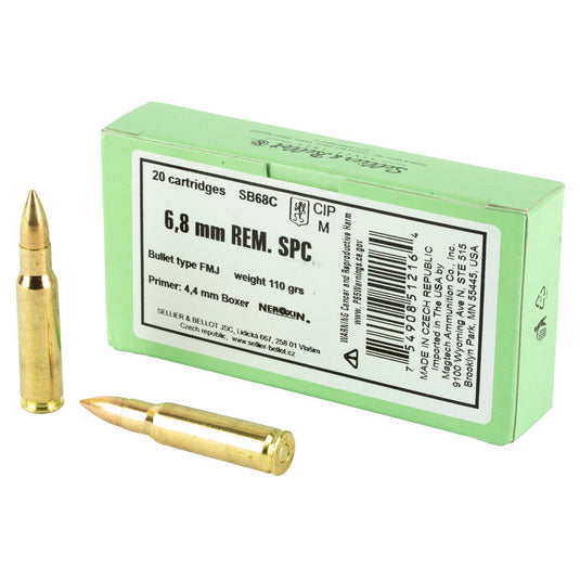 S&B 6.8SPC 110GR FMJ 20/1000 - SB68C - Marksmans Corner