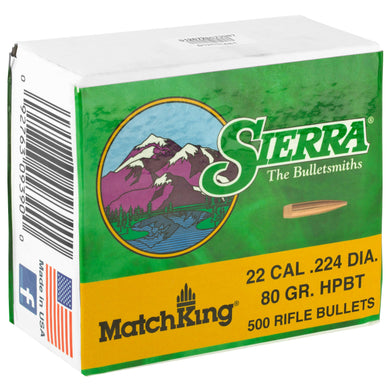 SIERRA MATCHKING .224 80GR 500CT - SIER9390 - Marksmans Corner