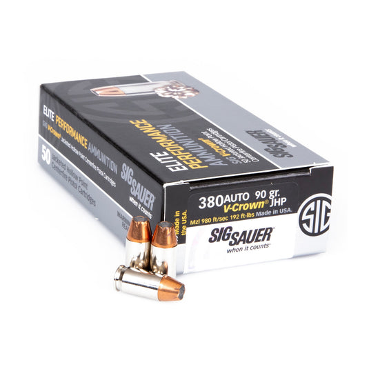 SIG AMMO 380ACP 90GR JHP 50/500 - SGE380A1-50 - Marksmans Corner