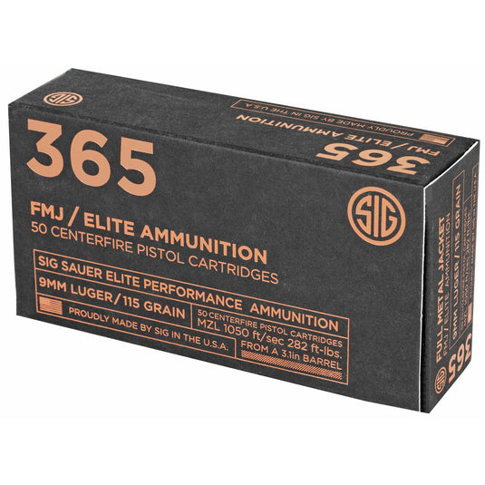 SIG AMMO 9MM 115GR FMJ 50/1000 - SGE9MMB1-365 - Marksmans Corner