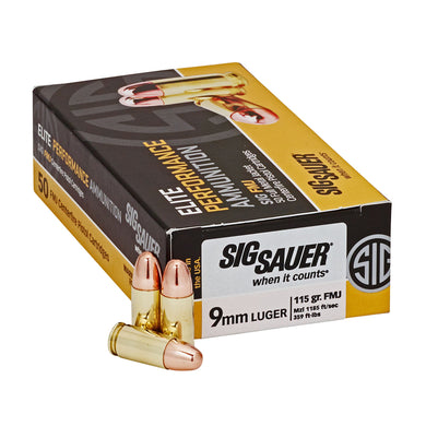 SIG AMMO 9MM 115GR FMJ 50/500 - SGE9MMB1-20 - Marksmans Corner