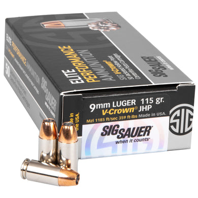 SIG AMMO 9MM 115GR JHP 50/500 - SGE9MMA1-50 - Marksmans Corner