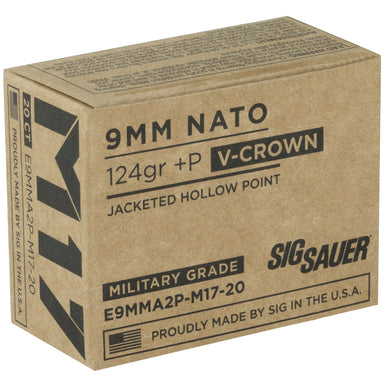 SIG AMMO 9MM M17 124GR +P JHP 20/200 - SGE9MMA2P-M17 - Marksmans Corner