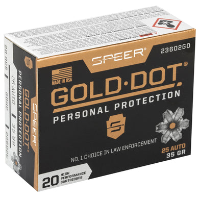 SPR GOLD DOT 25ACP 35GR HP 20/200 - CCI23602GD - Marksmans Corner