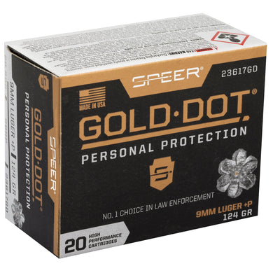 SPR GOLD DOT 9MM+P 124GR HP 20/200 - CCI23617GD - Marksmans Corner