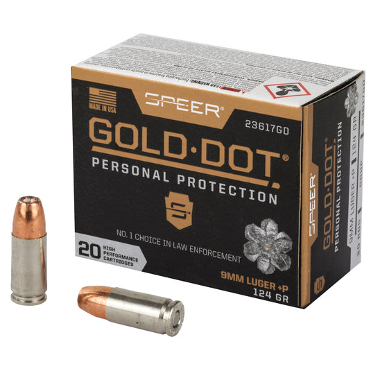 SPR GOLD DOT 9MM+P 124GR HP 20/200 - CCI23617GD - Marksmans Corner