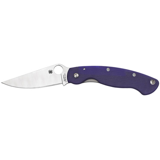 SPYDERCO MILITARY MODEL G-10 BLUE - SPYC36GPDBL - Marksmans Corner