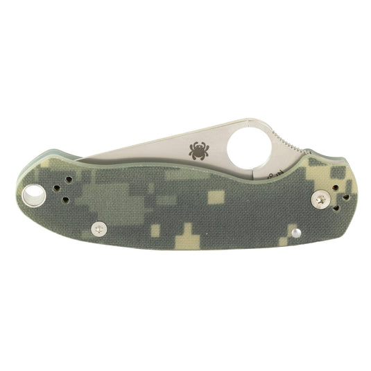 SPYDERCO PARA3 G10 CAMO PLAINEDGE - SPYC223GPCMO - Marksmans Corner