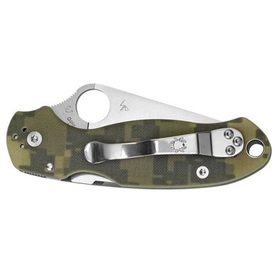 SPYDERCO PARA3 G10 CAMO PLAINEDGE - SPYC223GPCMO - Marksmans Corner