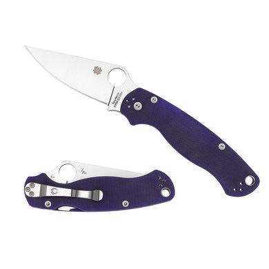 SPYDERCO PARAMILITARY2 BLUE G10 PLN - SPYC81GPDBL2 - Marksmans Corner