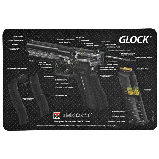 TEKMAT CUTAWAY PSTL MAT FOR GLK BK - TEKR17-GLOCK-CA - Marksmans Corner