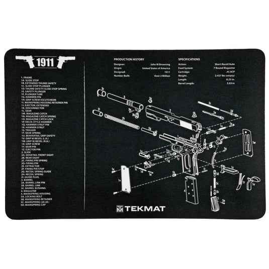 TEKMAT PISTOL MAT 1911 BLK - TEKR17-1911 - Marksmans Corner