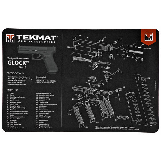 TEKMAT PISTOL MAT FOR GLOCK G5 - TEKR17-GLOCK-G5 - Marksmans Corner