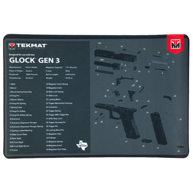 TEKMAT PISTOL MAT FOR GLOCK GEN3 - TEKR17-GLOCK-G3 - Marksmans Corner