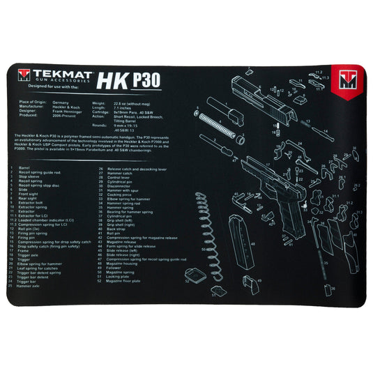 TEKMAT PISTOL MAT H&K P30 - TEKR17-HKP30 - Marksmans Corner