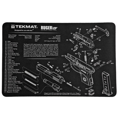 TEKMAT PISTOL MAT RUGER LCP BLK - TEKR17-RUGERLCP - Marksmans Corner