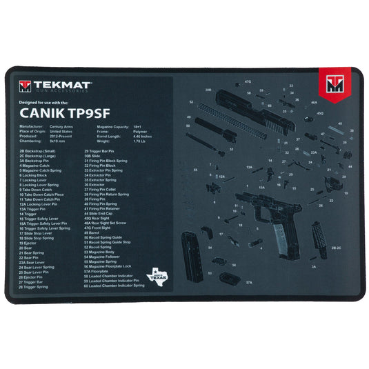 TEKMAT PSTL MAT FOR CANIK TP9SF BLK - TEKR17-CANIK-TP9SF - Marksmans Corner