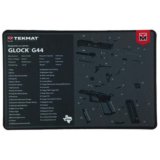 TEKMAT PSTL MAT FOR GLOCK 44 BLK - TEKR17-GLOCK-44 - Marksmans Corner