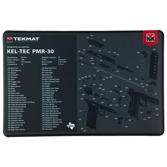 TEKMAT PSTL MAT FOR KELTEC PMR30 BLK - TEKR17-KEL-PMR30 - Marksmans Corner