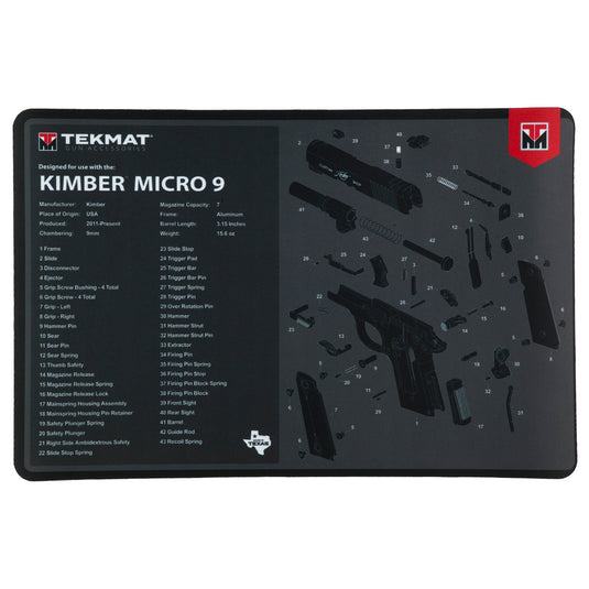 TEKMAT PSTL MAT FOR KIMBER MICRO 9 - TEKR17-KIMBER-MCR9 - Marksmans Corner