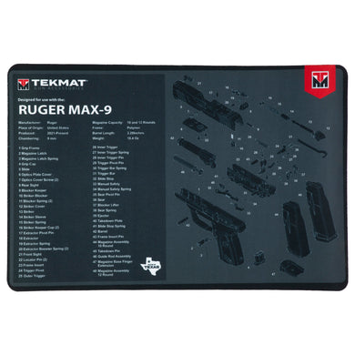 TEKMAT PSTL MAT FOR RUGER MAX 9 BLK - TEKR17-RUGERMAX9 - Marksmans Corner