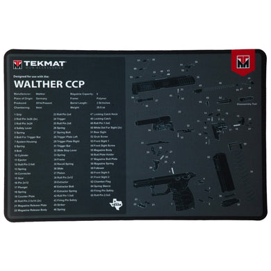 TEKMAT PSTL MAT FOR WALTHER CCP BLK - TEKR17-WAL-CCP - Marksmans Corner