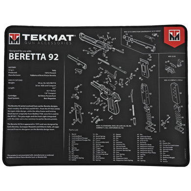 TEKMAT ULTRA PSTL MAT BERETTA 92 BLK - TEKR20-BER92 - Marksmans Corner