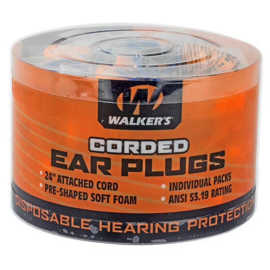 WALKER'S FOAM EAR CRDED PLUGS 50PK - WALGWP-CORDPLGBKT - Marksmans Corner