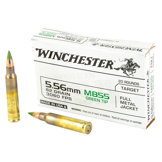 WIN 556 M855 62GR FMJ GRNTIP 20/1000 - WNWM855K - Marksmans Corner