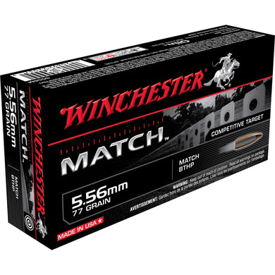 WIN 5.56MM 77GR MATCH BTHP 20/200 - WNS556M - Marksmans Corner